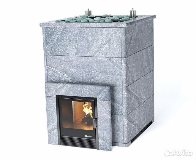 Печь для коммерческих бань Домна 80К в облицовке
