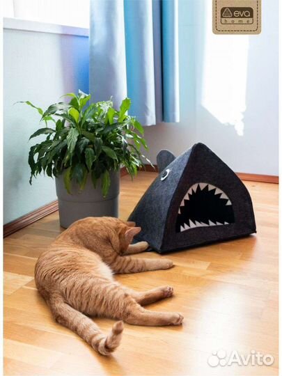 Домик акула для кошек собак кроликов и грызунов