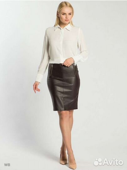 Юбка карандаш из экокожи