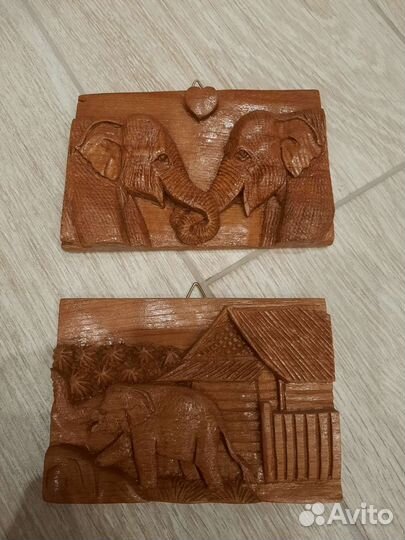 Резные панно картины из дерева. Тайланд