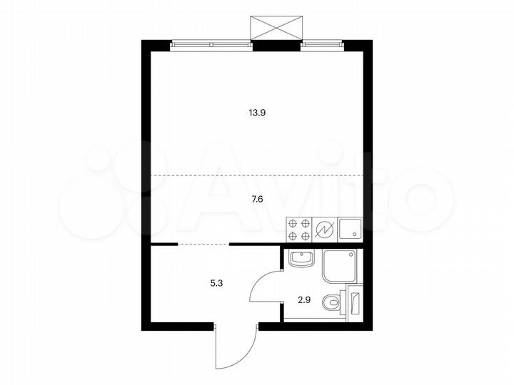 Квартира-студия, 29,7 м², 27/33 эт.