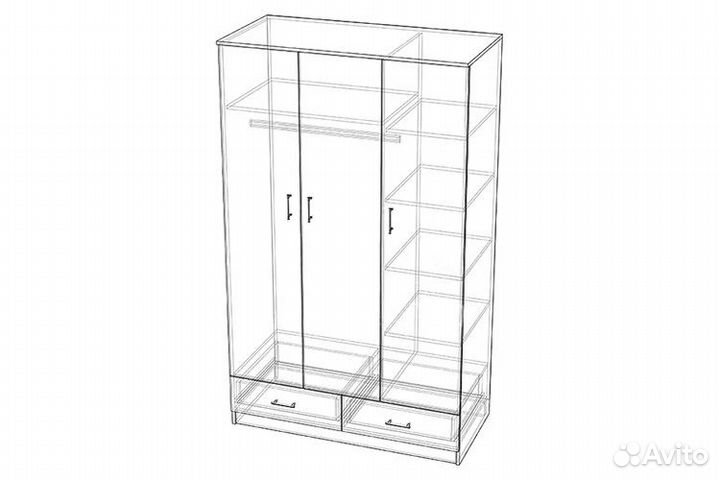 Шкаф трехстворчатый 