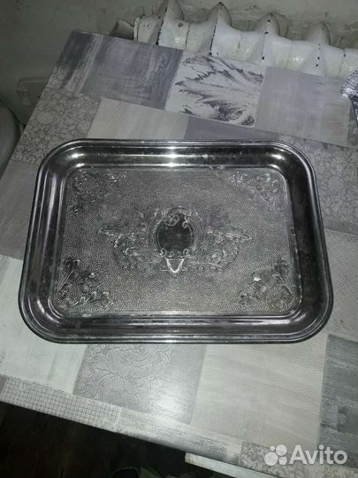 Поднос хромированный