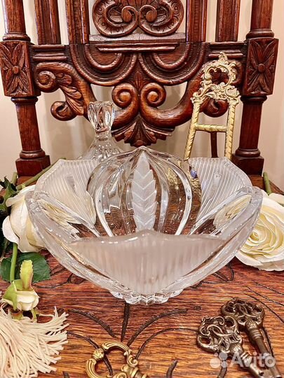 Хрустальная бонбоньерка-конфетница Италия