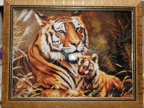 Вышивка крестом "Тигры в джунглях"