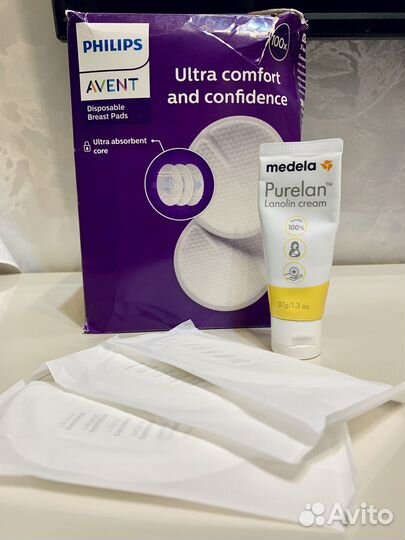 Вкладыши Philips avent, крем Purelan от Medela