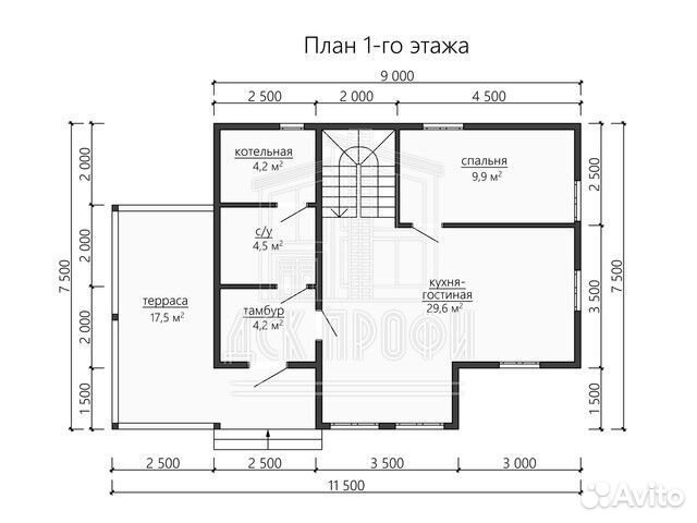 Каркасный дом под ключ 109м2 с террасой