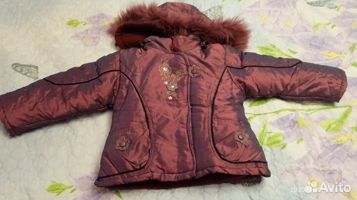 Зимний костюм для девочки 98 новый