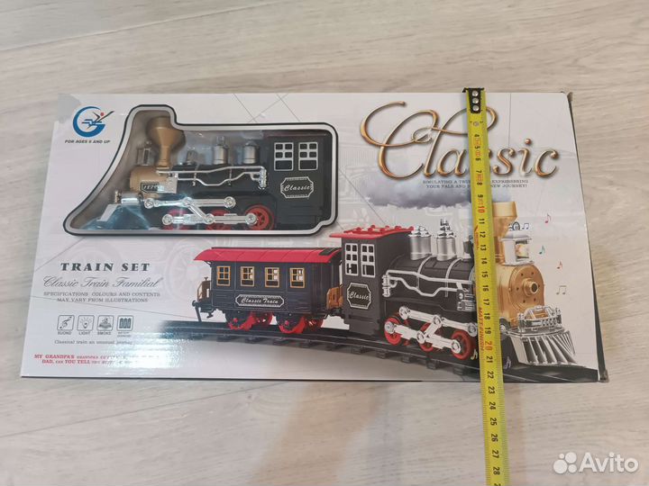 Игрушка железная дорога свет, звук, дым