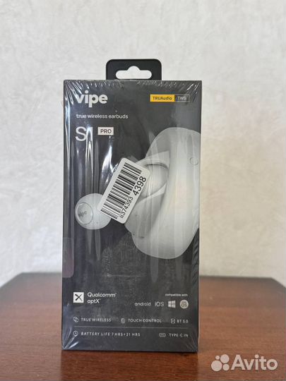 Наушники Vipe S1 PRO беспроводные (TWS, цвет белый