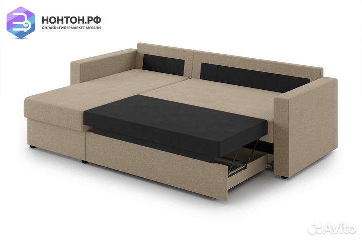 Диван угловой дельфин Торонто бежевый