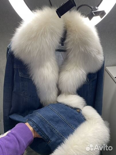 Стильная джинсовка с мехом