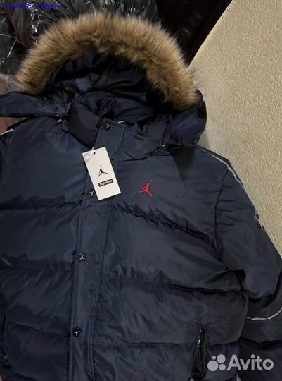 Пуховик зимний supreme x jordan с мехом