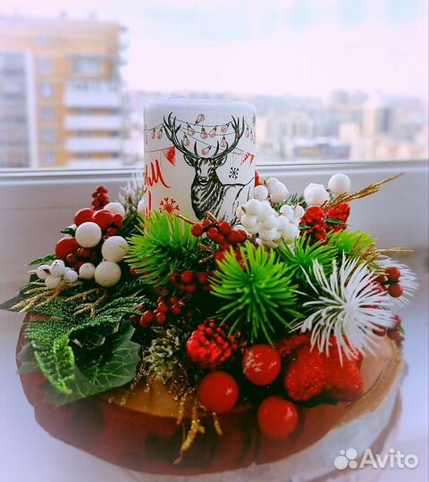 Рождественские композиции со свечой