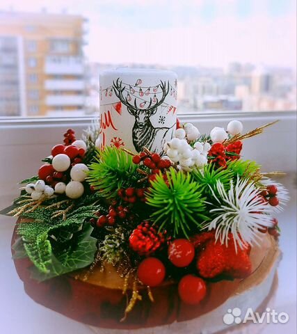 Рождественские композиции со свечой