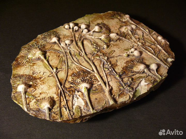 Гипсовое панно, ботанический барельеф