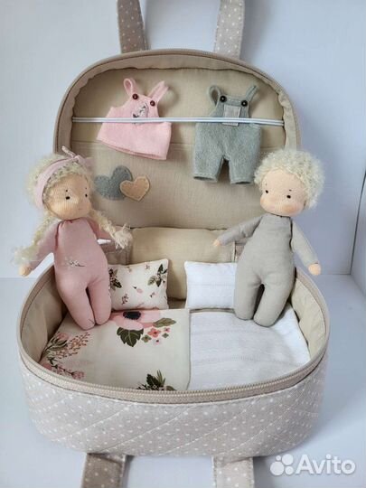 Игровой набор. Текстильные куколки+ сумочка