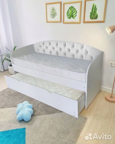 Кровать лдсп от 2х лет велюр 2е спальное