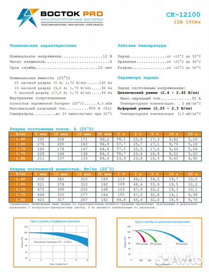 Аккумулятор Восток Pro Ск-12100