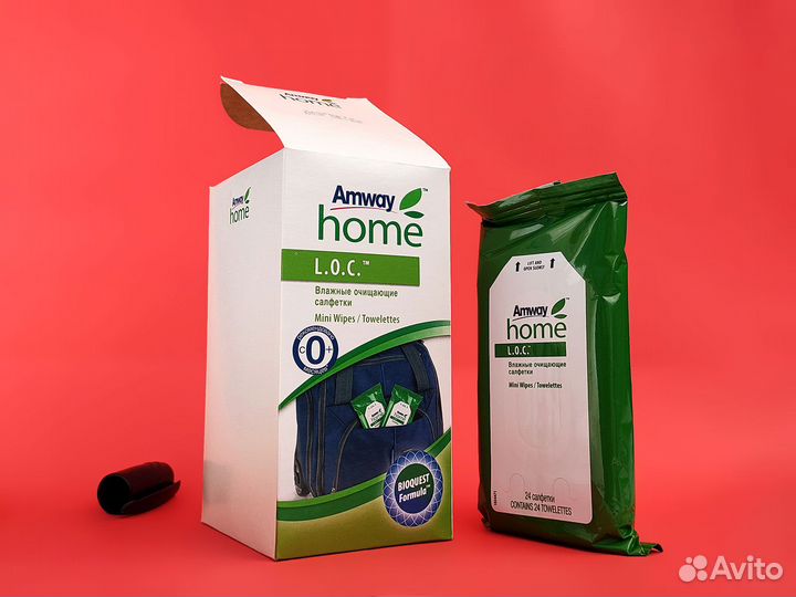 Очищающие салфетки LOC 4 упаковки в коробке Amway