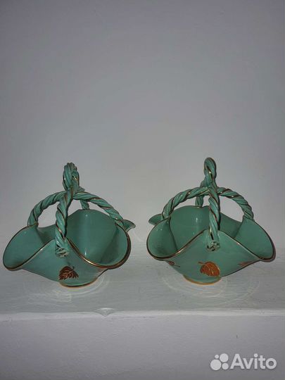 Винтажные вазы. Пара. Фарфор. Ручная роспись