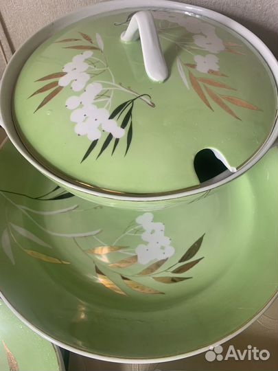 Редкий столовый сервиз Дулево. Белая рябина