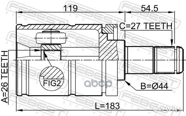 Шрус внутренний перед лев 1911E53LH Febest
