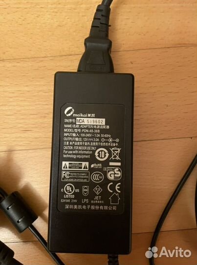 Блок питания инжектор Meikai PDN-48-36В 12V 3A