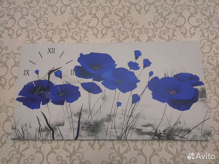 Картина часы с маками