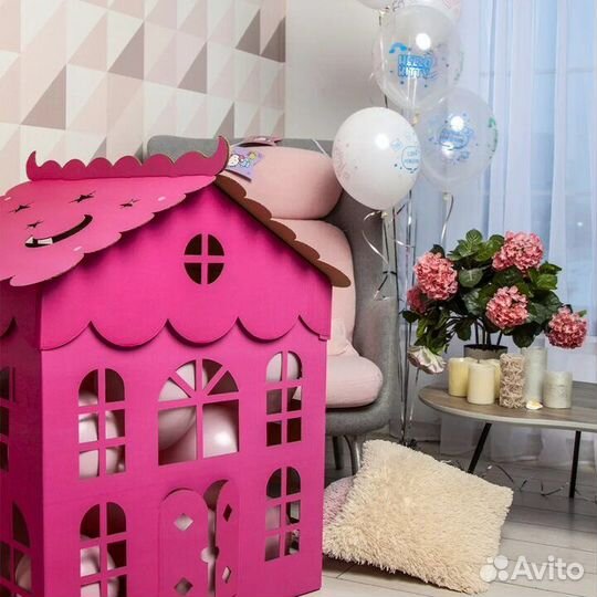 Коробка-сюрприз для воздушных шаров домик