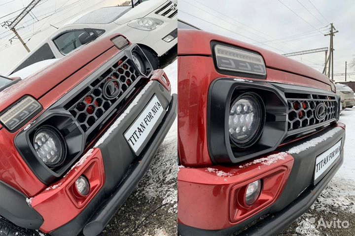 Решетка радиатора в цвет титан Лада Нива 4x4