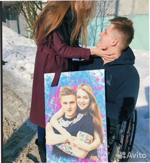 Портрет на холсте - премиум