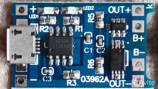 Зарядное TP4056 для Li-Ion акб с защитой
