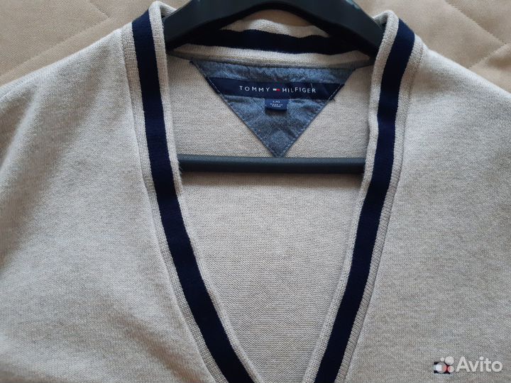 Tommy Hilfiger джемпер, кардиган хлопок бежевый