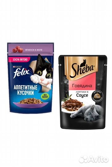 Корм для кошек felix, sheba