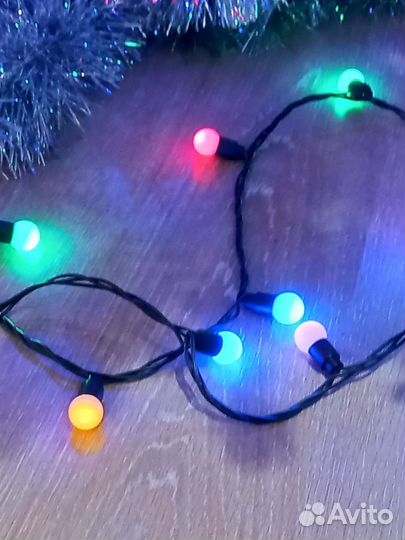 Электрогирлянда мультишарики 20 мм 80 шт