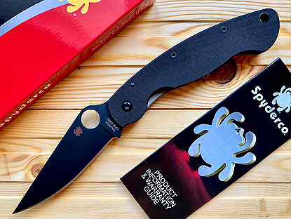 Нож скл�адной Spyderco Military, Black Blade, Black