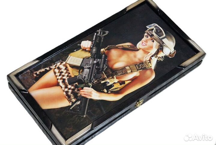 Деревянные нарды с отделом для фишек