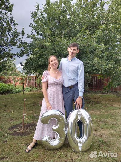 Шары цифры 30 серебряные