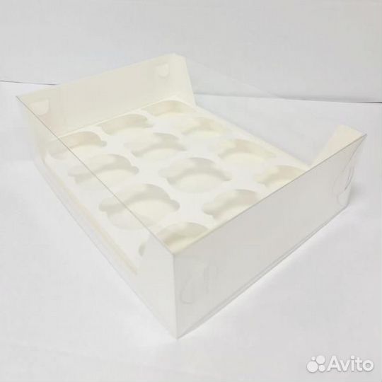 Коробка для 12 капкейков прозрачная,31x23,5x9,5см