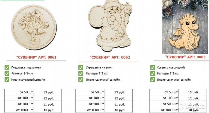 Елочные игрушки деревянные