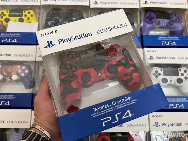 Геймпад для Sony PS4, пк, смартфон (red camo)
