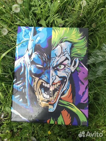 Картина на холсте.Бэтмен и Джокера