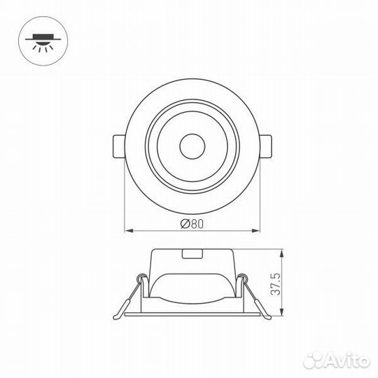 Светильник встраиваемый светодиодный