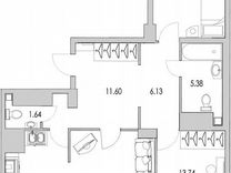 3-к. квартира, 91,7 м², 5/25 эт.