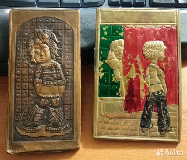 Таблички туалет ванна Девочка мальчик чеканка СССР
