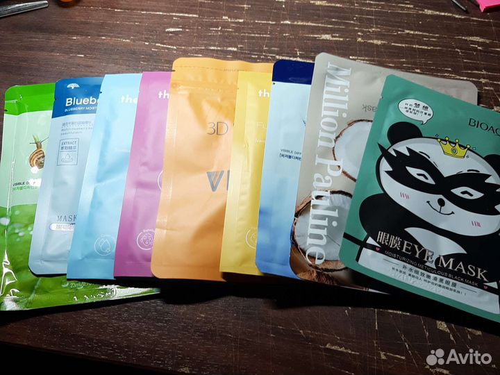 Тканевая маска для лица комплект из 10 штук