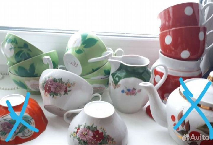 Много фарфора сервизов СССР