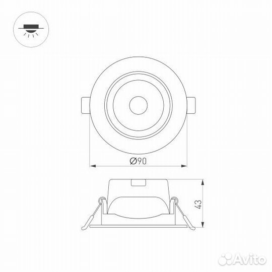 Светильник встраиваемый светодиодный