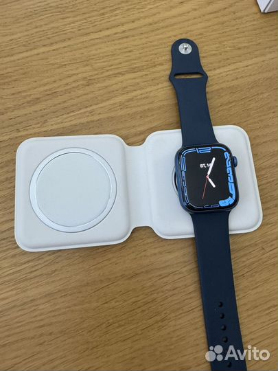 Часы apple watch 7 45 mm blue
